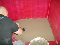 Preparing shower floor